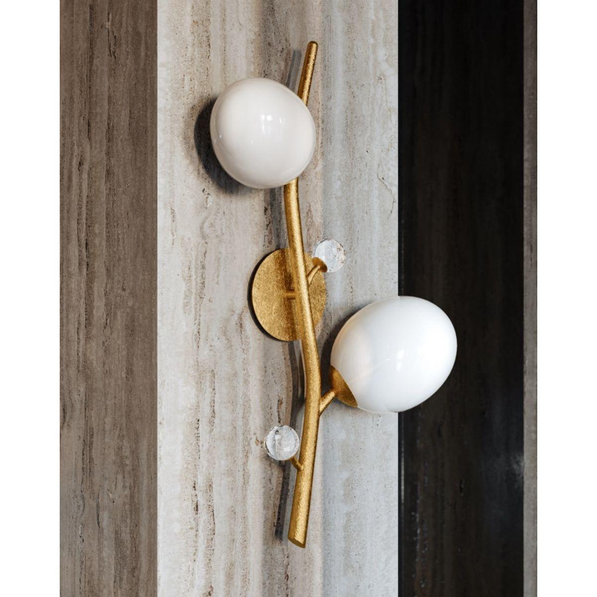 Mirielle 33 in. 2 lights Wall Sconce vintage gold leaf Finish - Bees Lighting