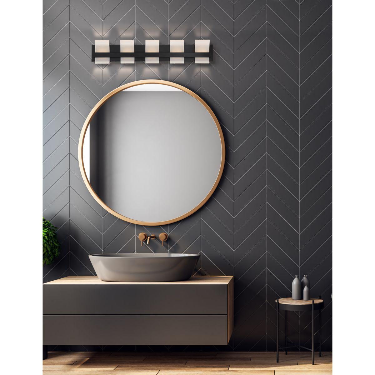 Cambridge 36 In. 5 Lights LED Vanity Light Black Finish - Bees Lighting