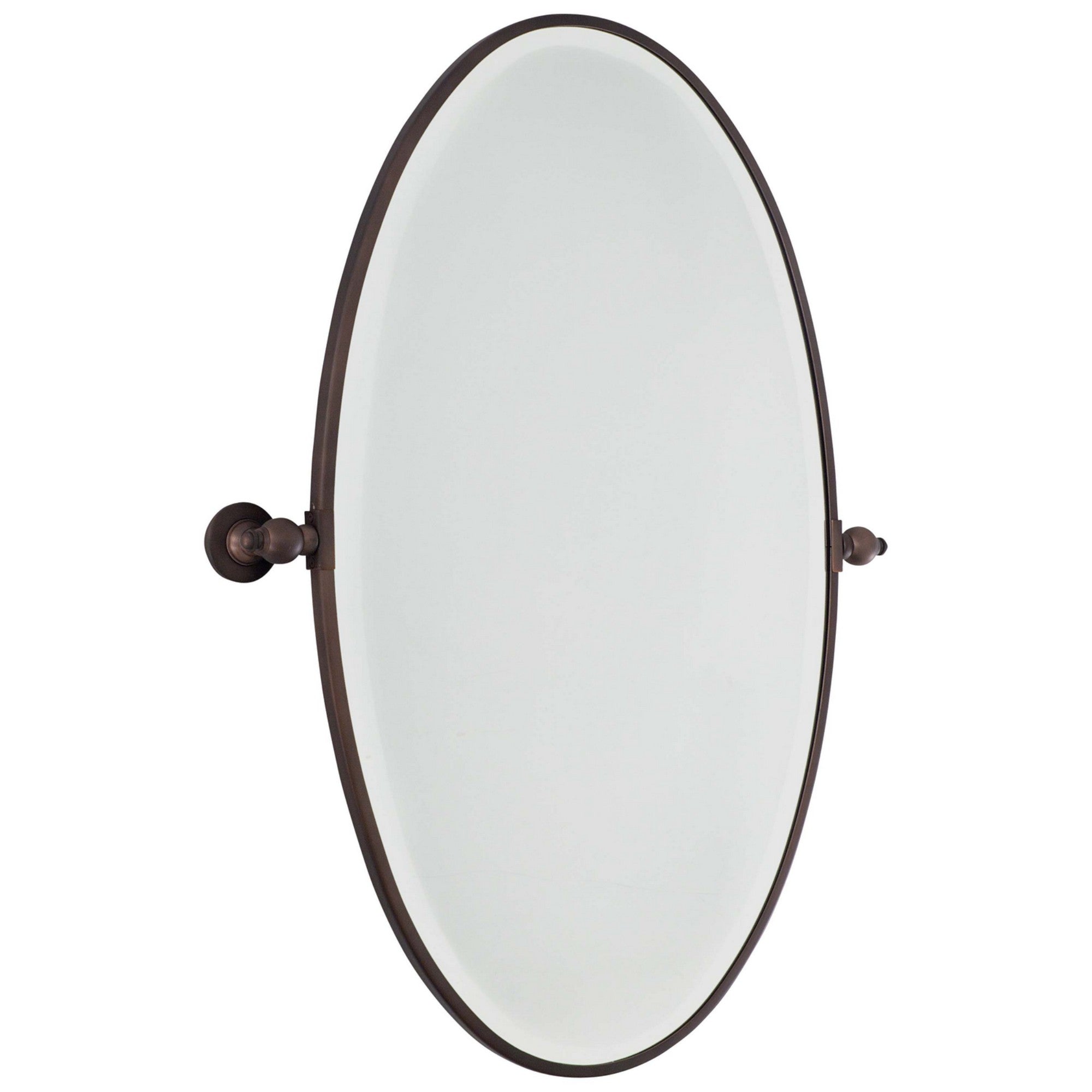 Pivoting Mirrors 35.75" x 27" Beveled XL Oval Mirror, Dark Brushed Bronze Finish - Bees Lighting
