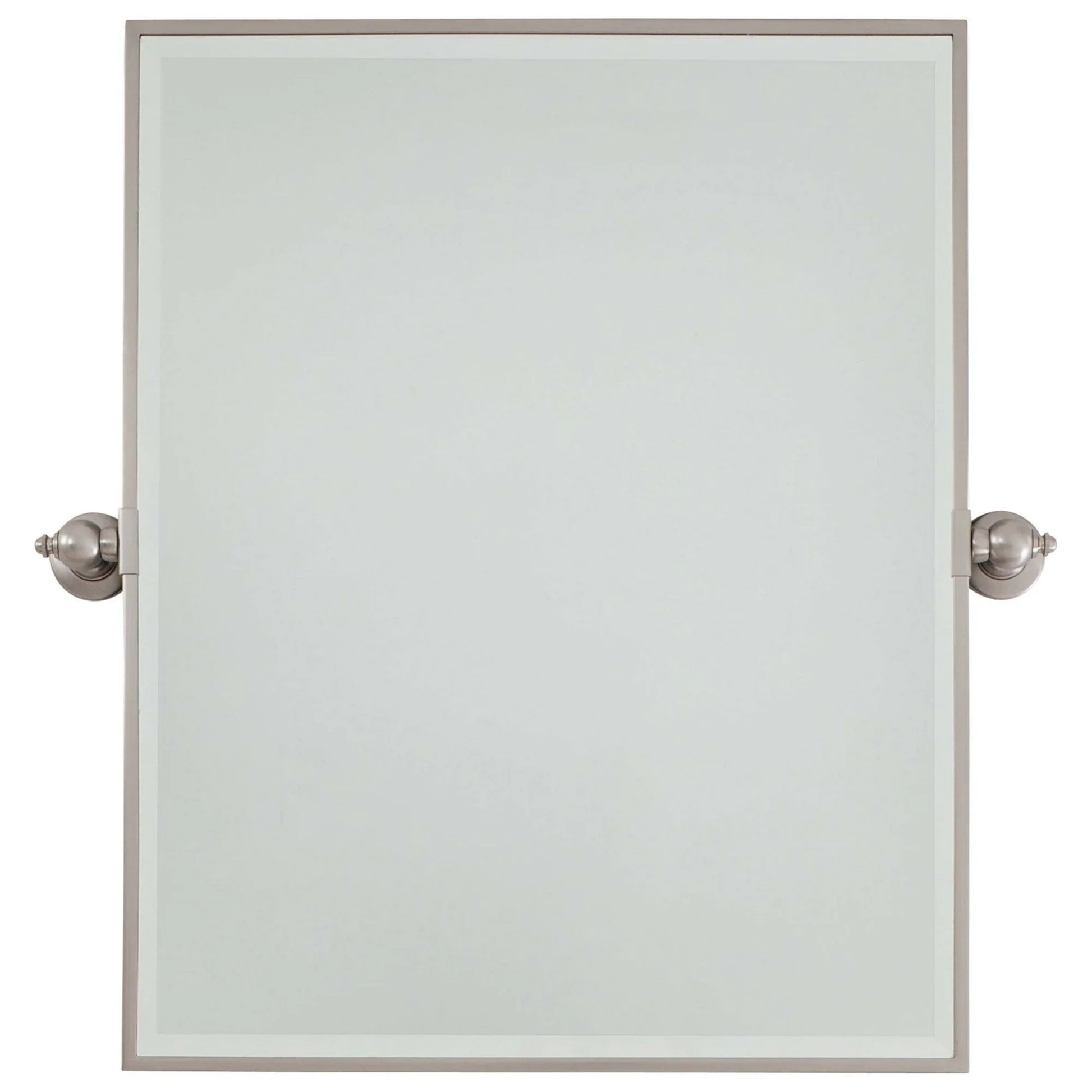 Pivoting Mirrors 30.25" x 29.5" Beveled XL Rectangle Mirror, Brushed Nickel Finish - Bees Lighting