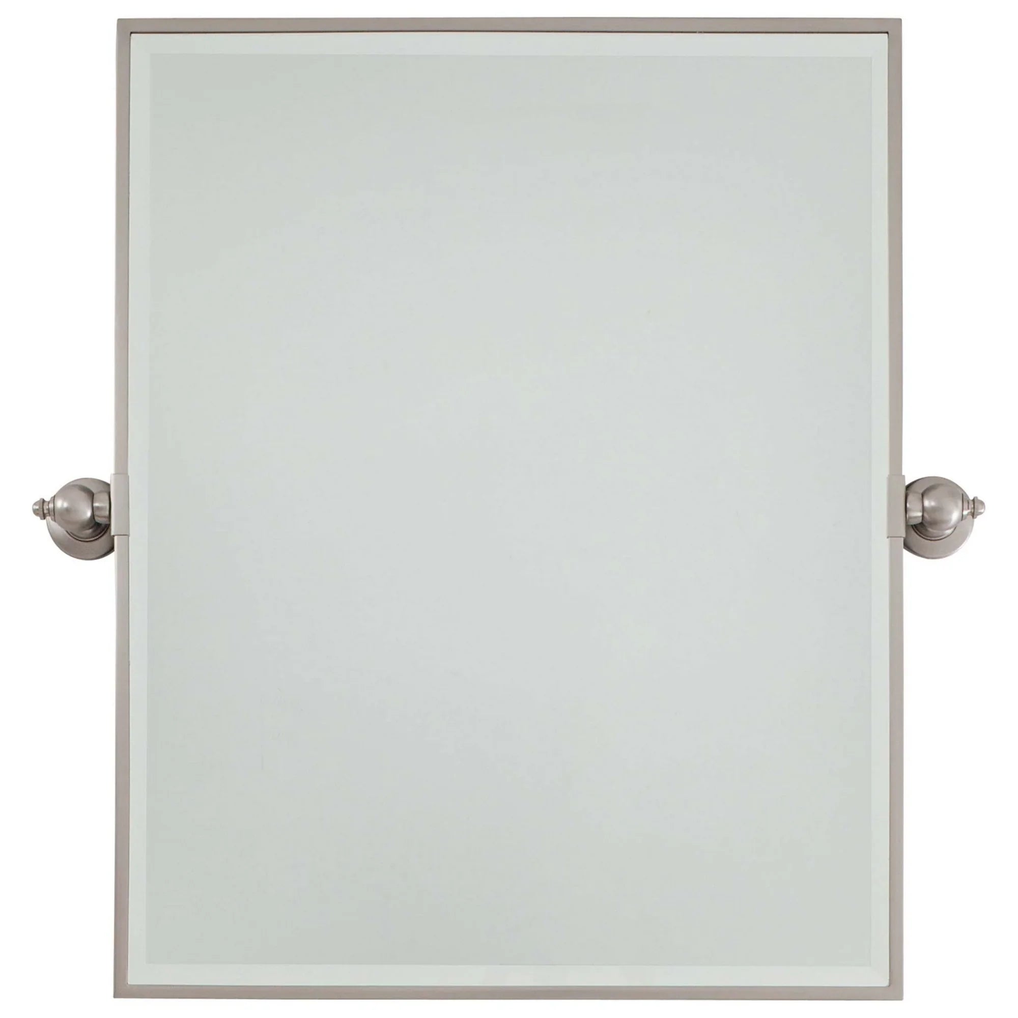 Pivoting Mirrors 30.25" x 29.5" Beveled XL Rectangle Mirror, Brushed Nickel Finish - Bees Lighting