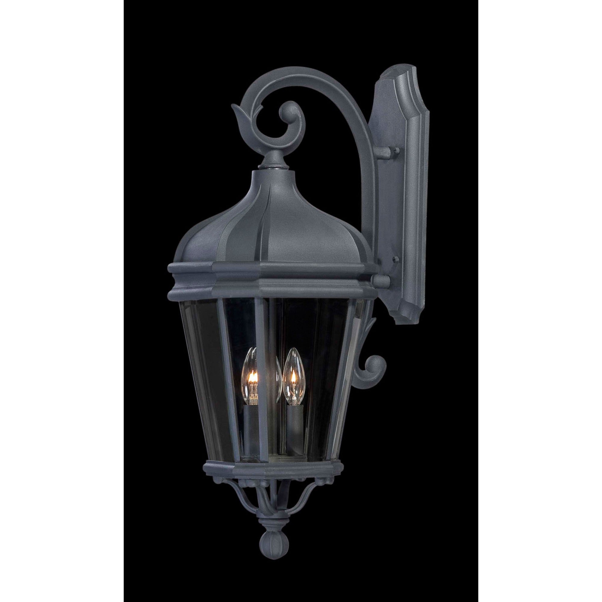 Harrison 28" 3-Light Outdoor Wall Sconce, Coal Finish - Bees Lighting