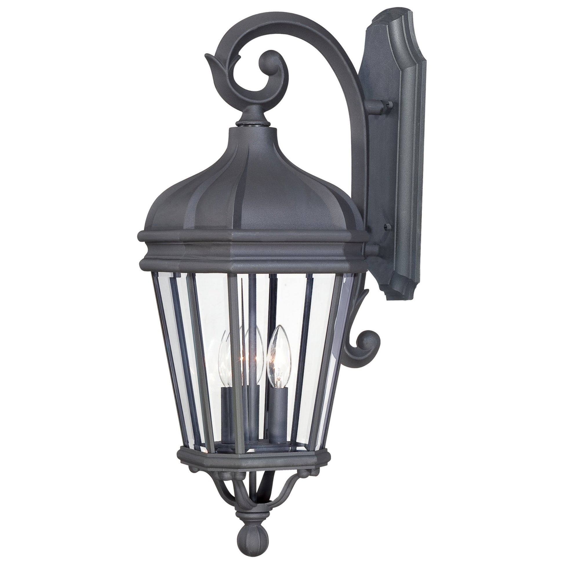 Harrison 28" 3-Light Outdoor Wall Sconce, Coal Finish - Bees Lighting