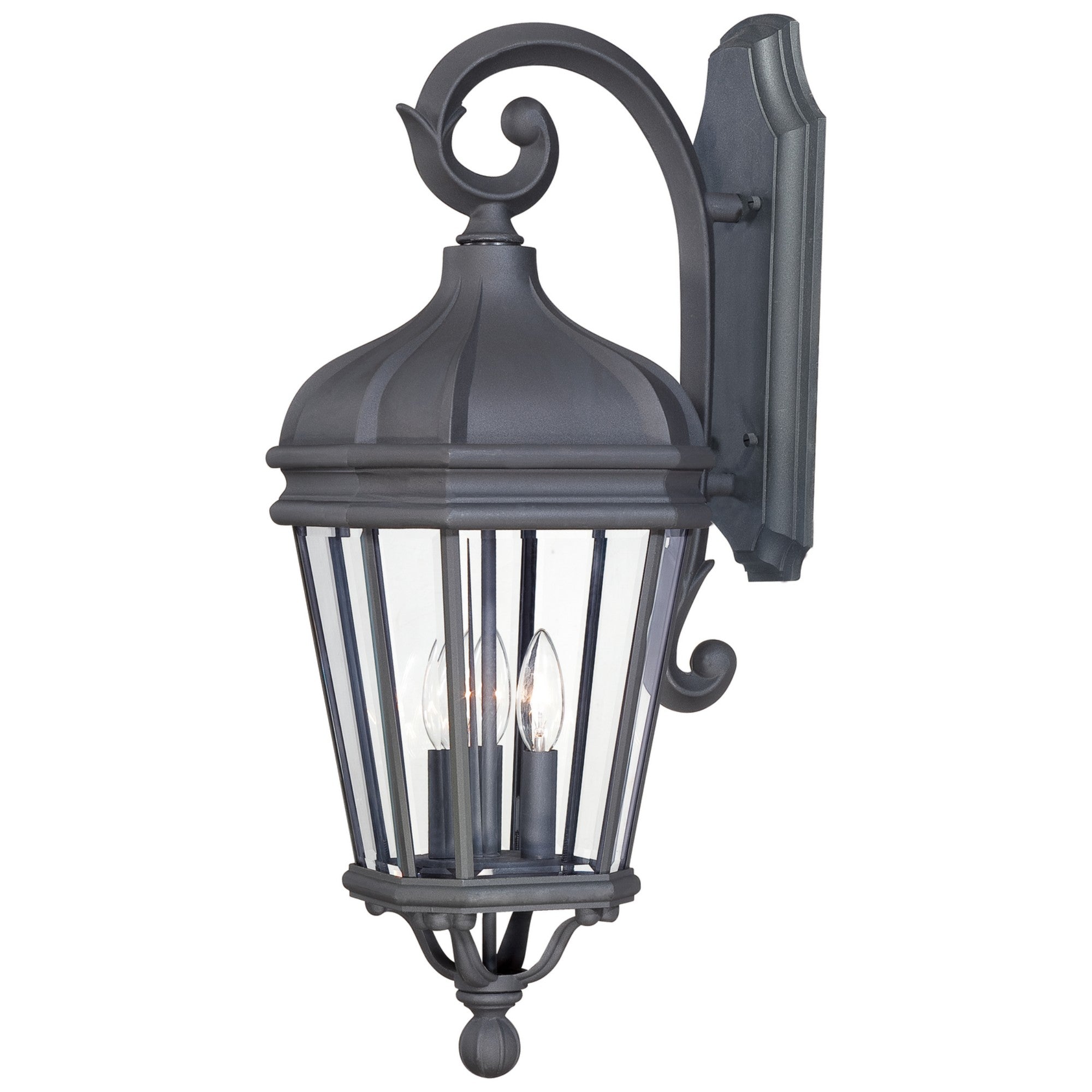 Harrison 28" 3-Light Outdoor Wall Sconce, Coal Finish - Bees Lighting