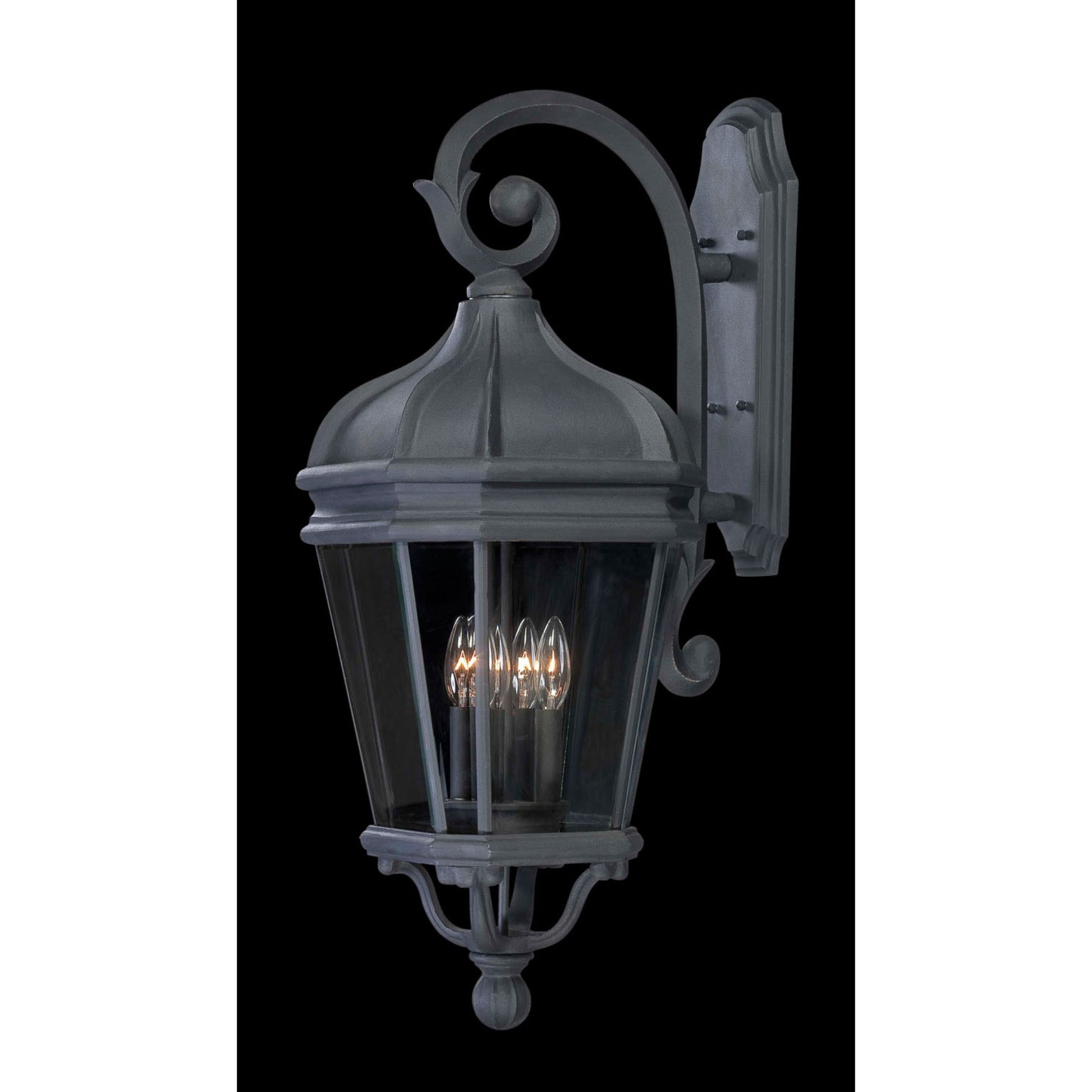 Harrison 32" 4-Light Outdoor Wall Sconce, Coal Finish - Bees Lighting