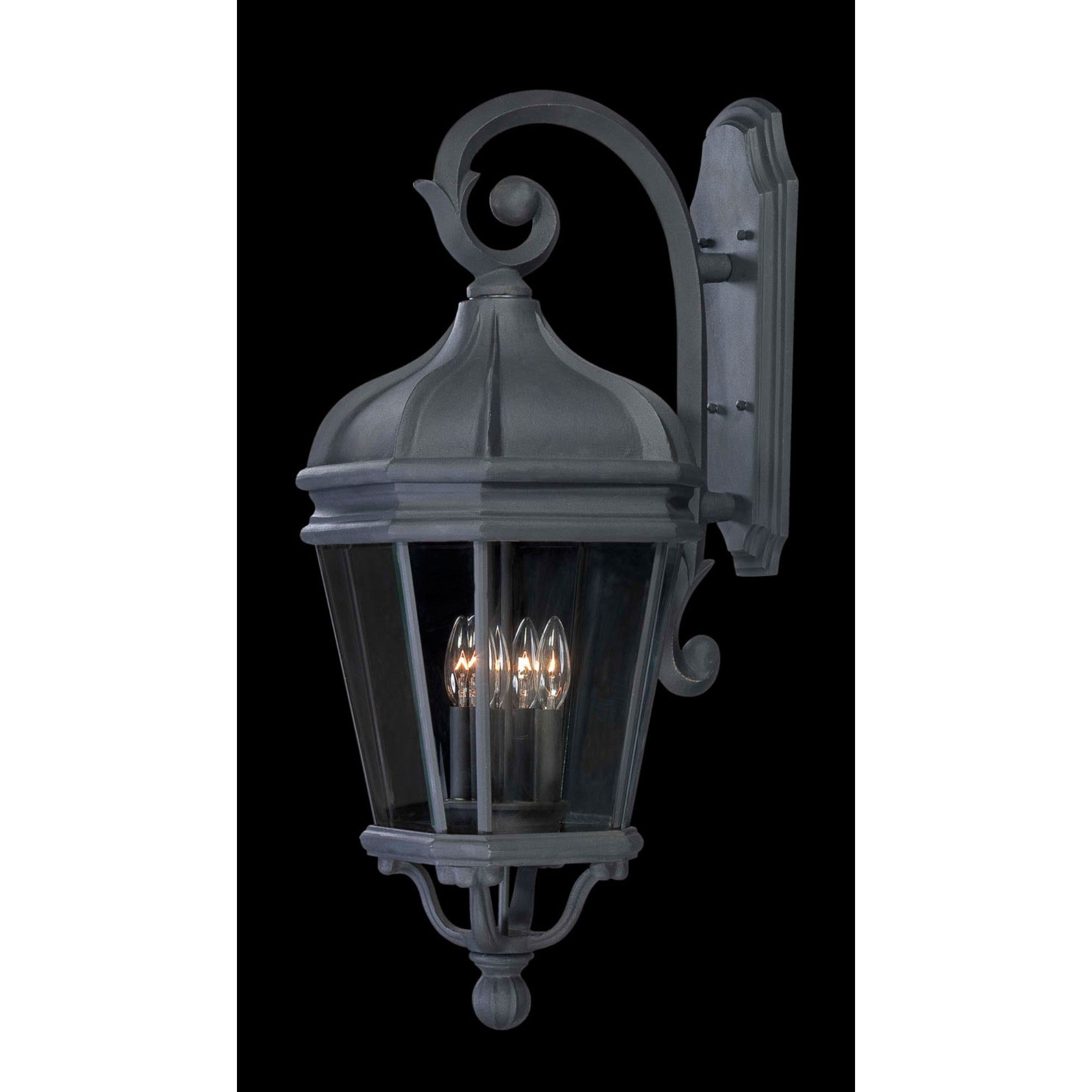 Harrison 32" 4-Light Outdoor Wall Sconce, Coal Finish - Bees Lighting