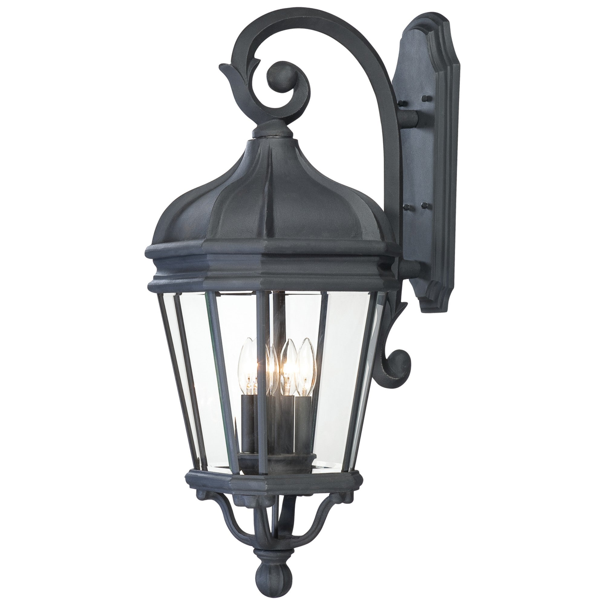 Harrison 32" 4-Light Outdoor Wall Sconce, Coal Finish - Bees Lighting