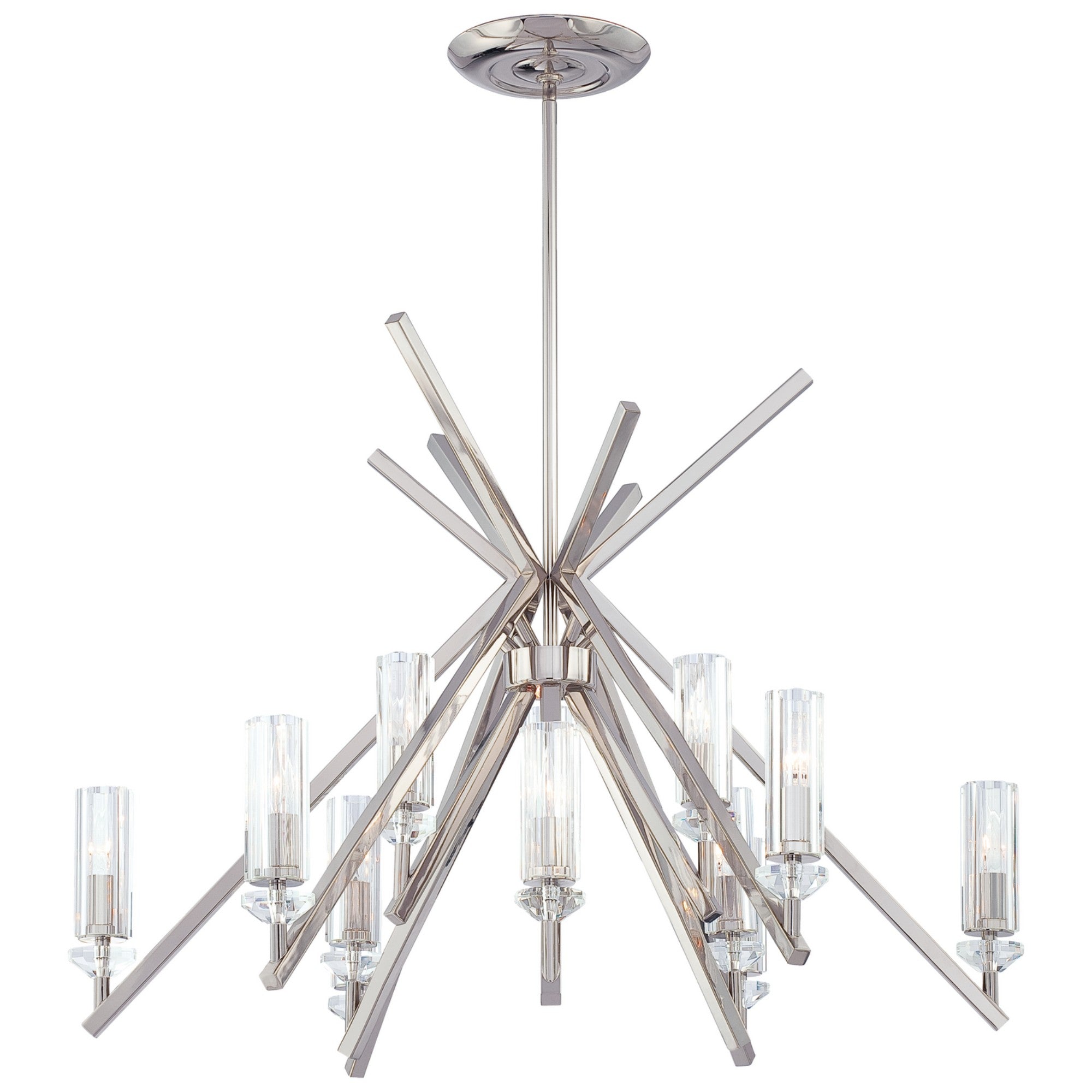 Fusano 39" 12-Light Chandelier, Polished Nickel Finish - Bees Lighting