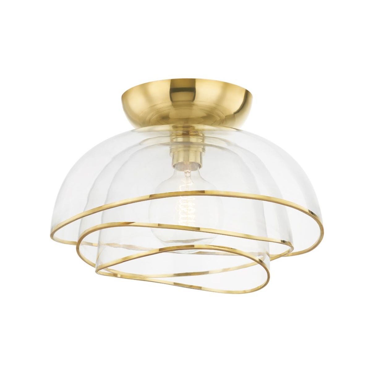 Esme 17 in. Flush Mount Light vintage polished brass Finish - Bees Lighting