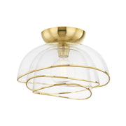 Esme 17 in. Flush Mount Light vintage polished brass Finish - Bees Lighting
