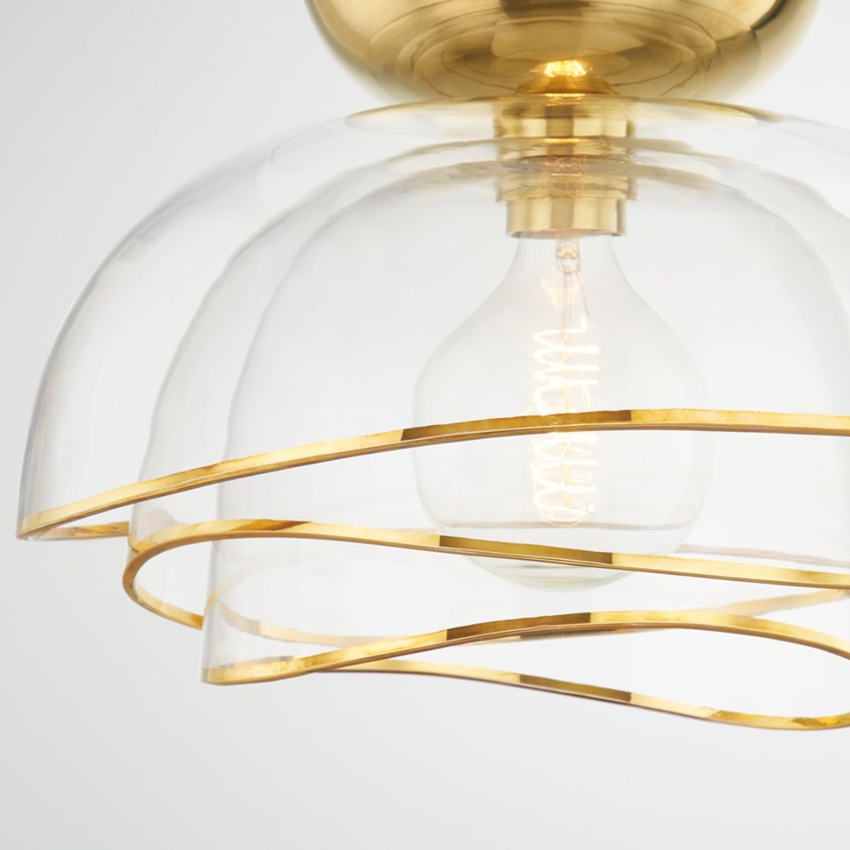 Esme 17 in. Flush Mount Light vintage polished brass Finish - Bees Lighting