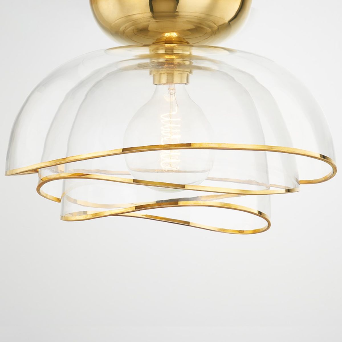 Esme 17 in. Flush Mount Light vintage polished brass Finish - Bees Lighting