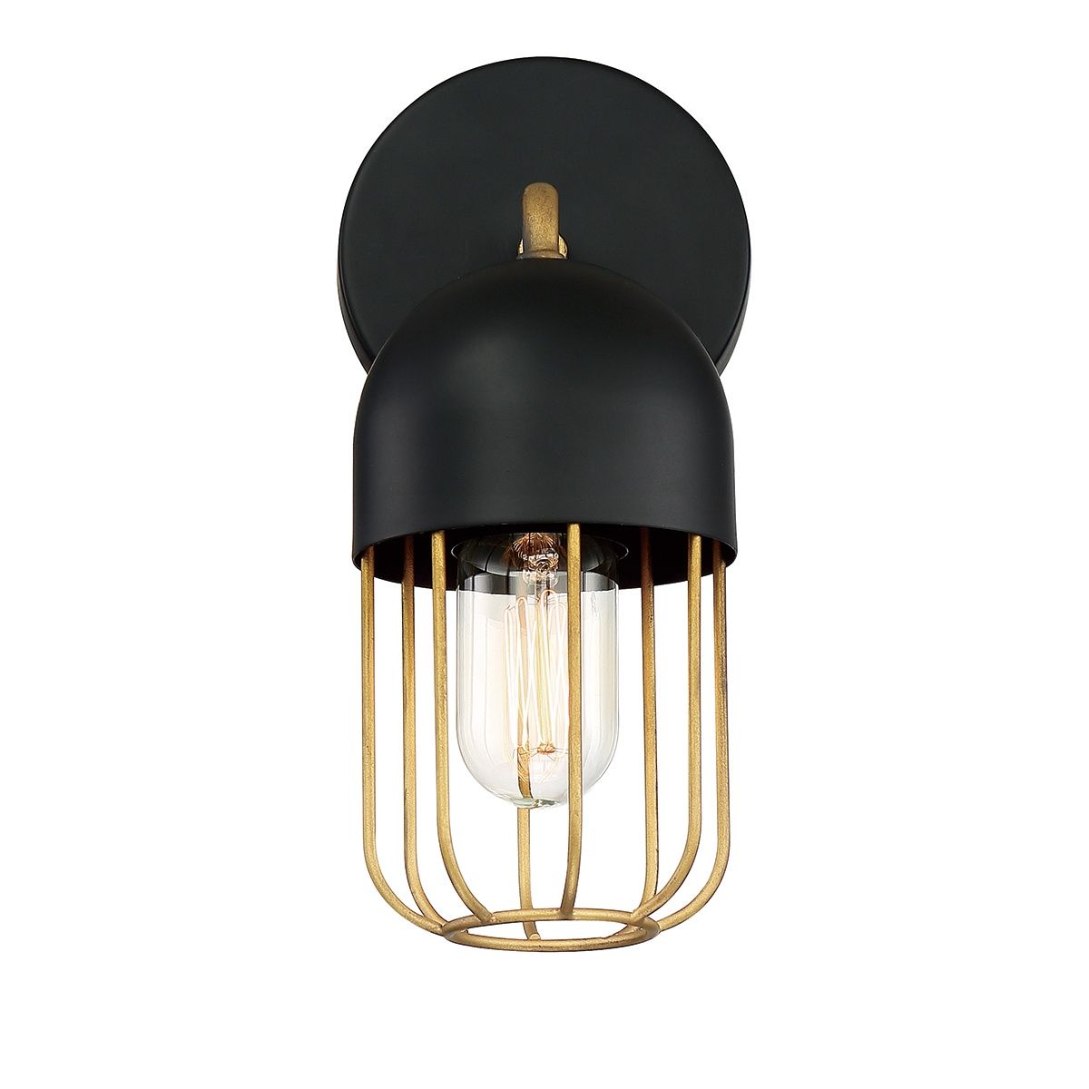 Palmerston 11 in. Armed Sconce Black Finish