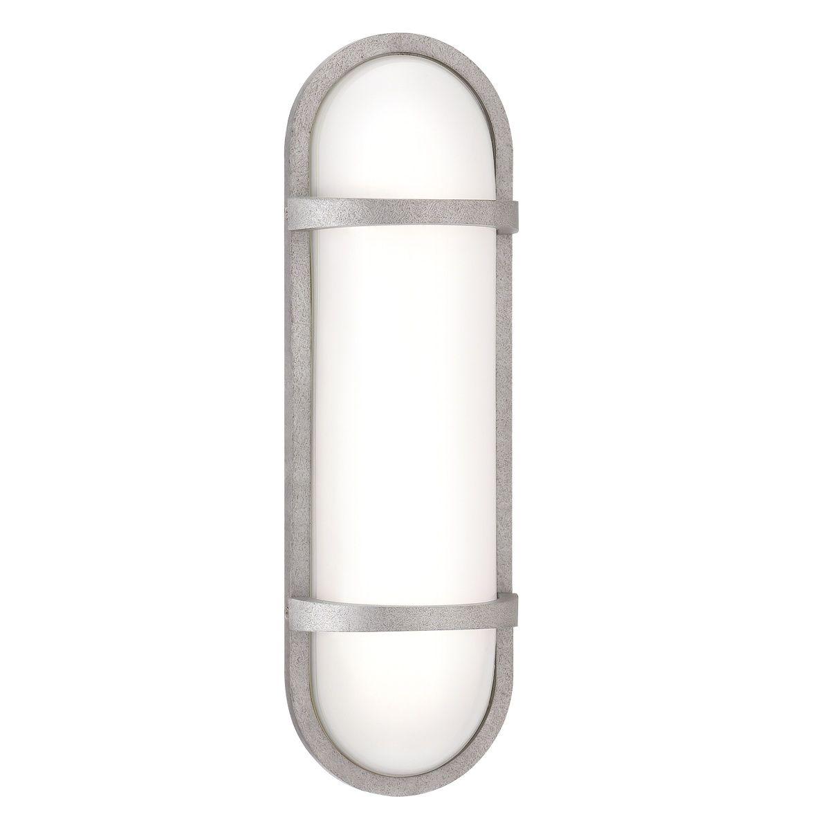 Osler 19" Outdoor Wall Sconce, Textured Silver, White Glass - Bees Lighting