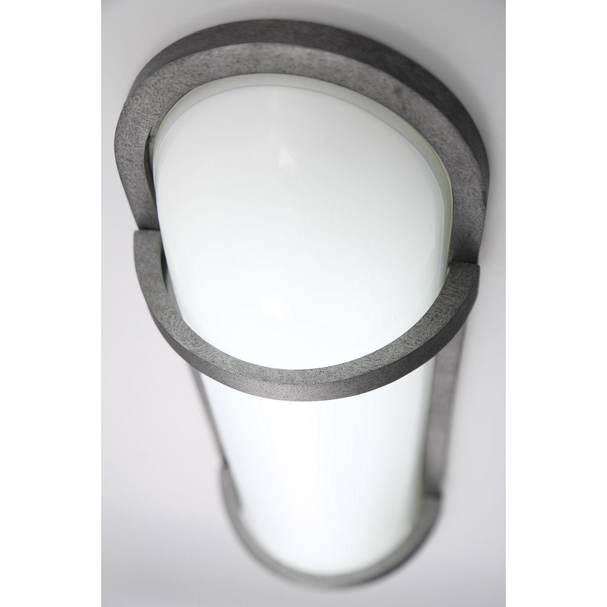 Osler 19" Outdoor Wall Sconce, Textured Silver, White Glass - Bees Lighting