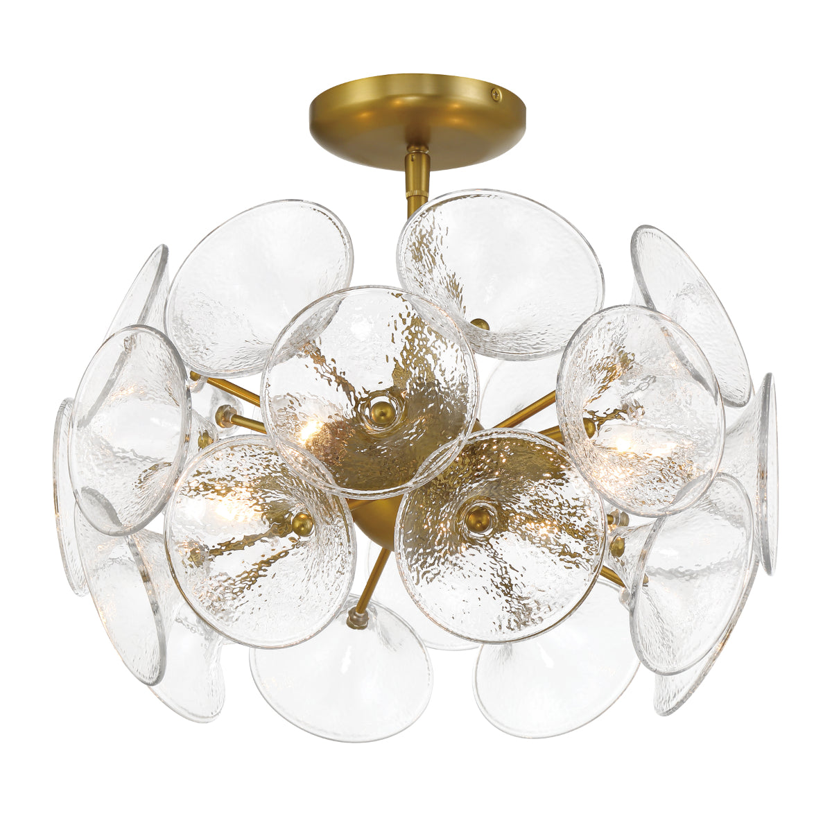 Winter 16" 4 Lights Semi-Flush Mount Light Brass Finish - Bees Lighting