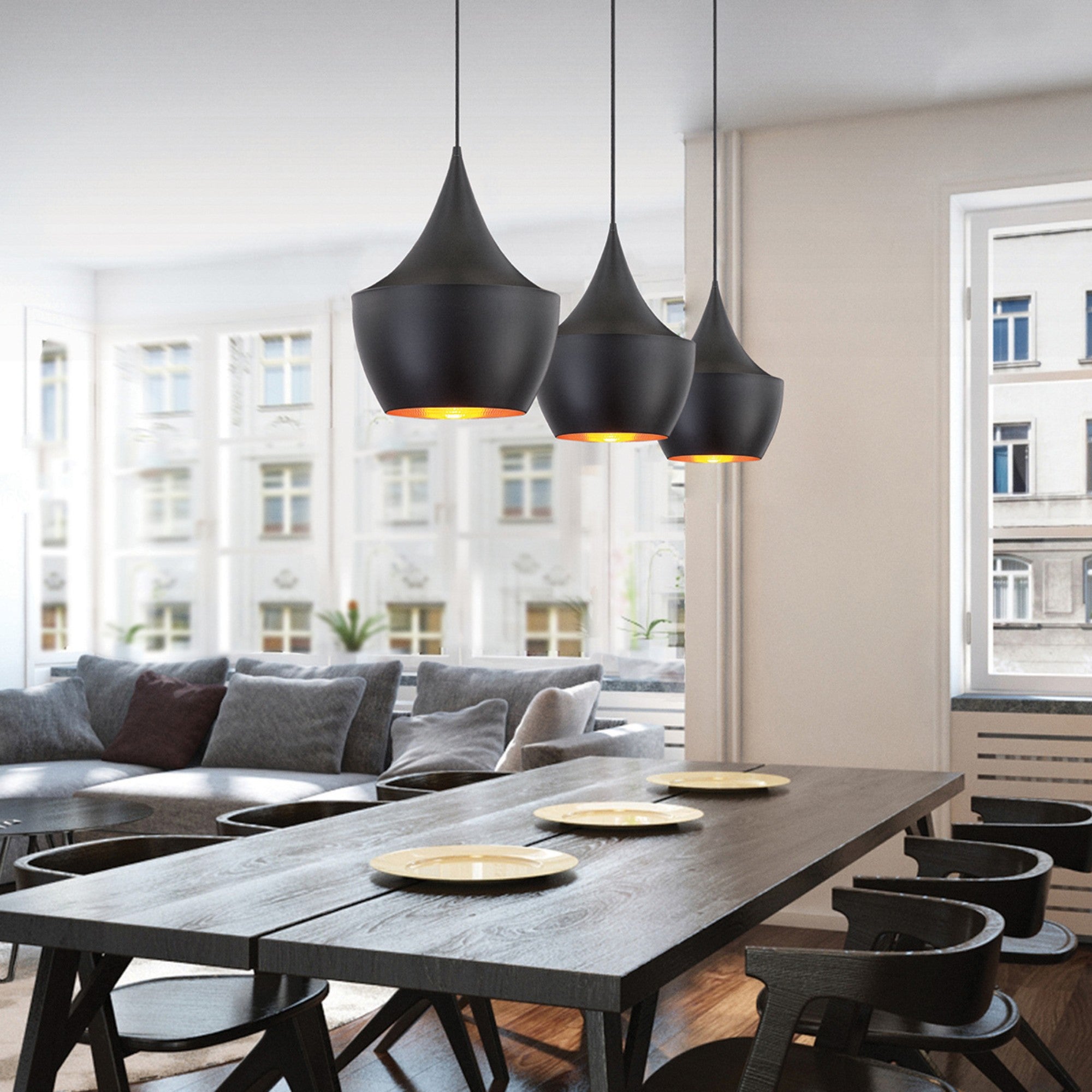 Piquito 11" Mini Pendant, Black Finish - Bees Lighting