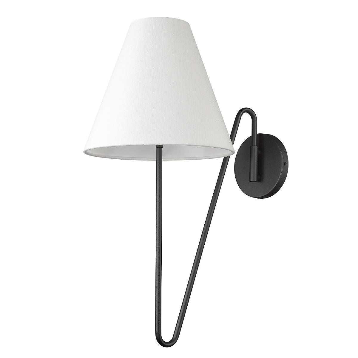 Kennedy 25 in. Swing Arm Wall Sconce Black Finish