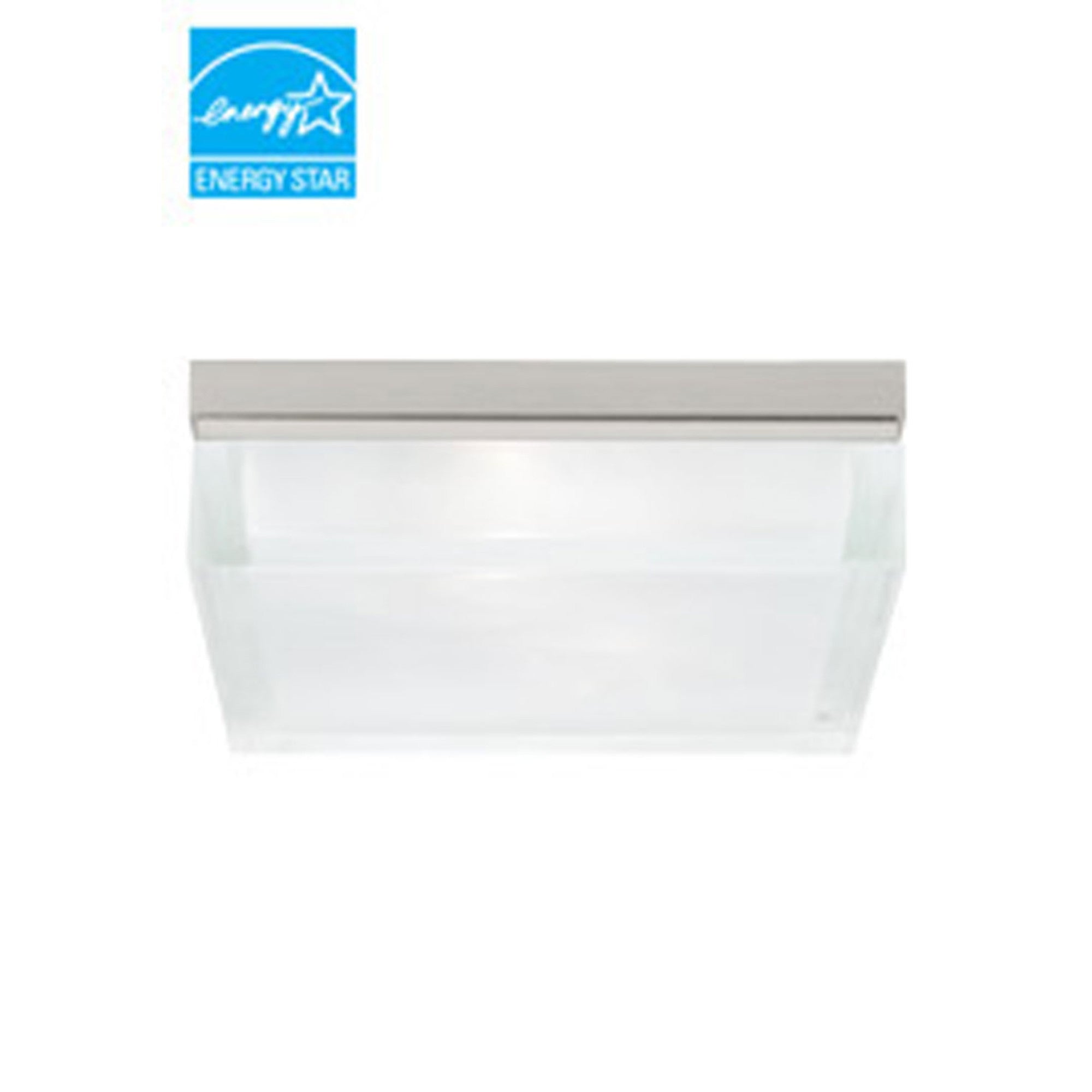 Boxie 9" LED Flush Mount, Satin Nickel Finish, 2700K - Bees Lighting