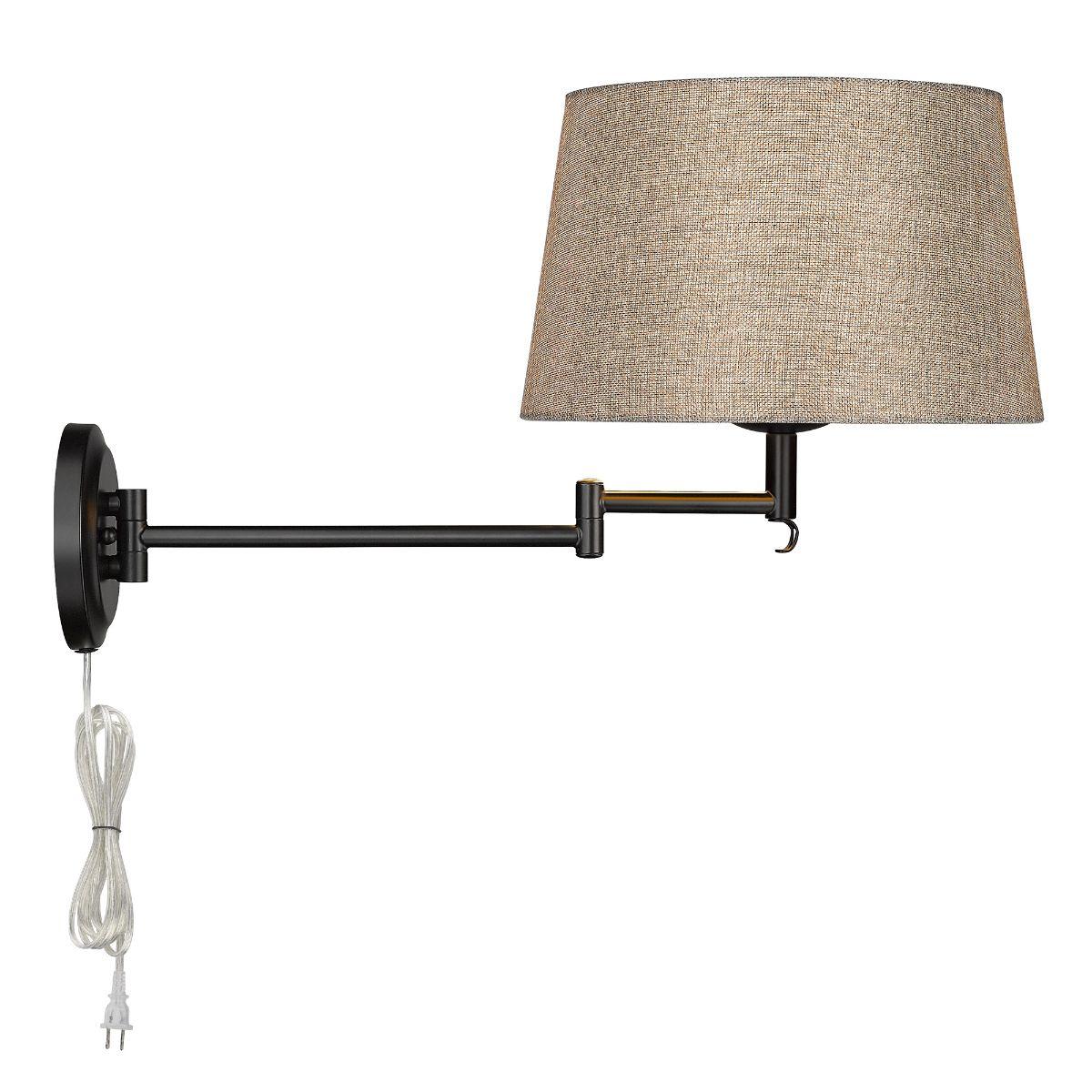 Eleanor 13 in. Wall Sconce Matte Black Finish with Natural Sisal Shade