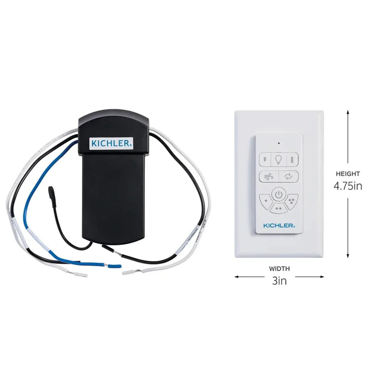 Kichler 3-Speed AC Motor Handheld Remote Control Transmitter and Receiver, Full Function - Bees Lighting