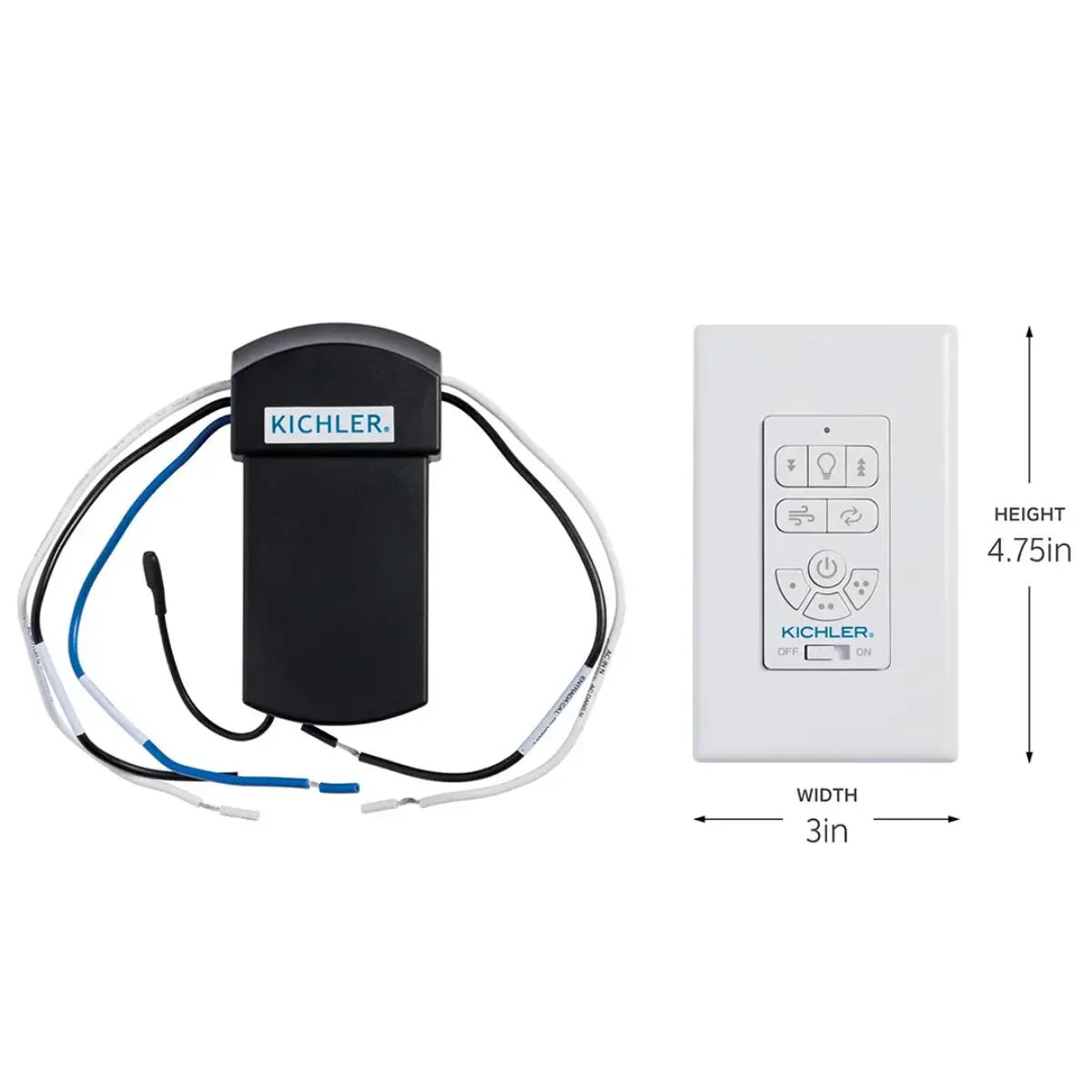 Kichler 3-Speed AC Motor Wall Control Transmitter and Receiver, Full Function - Bees Lighting