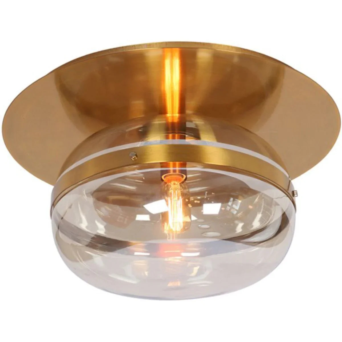 Nottingham Flush Mount Light Brass Finish - Bees Lighting
