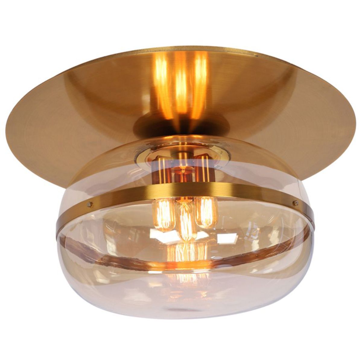 Nottingham 20 in 3 Lights Flush Mount Light Brass Finish