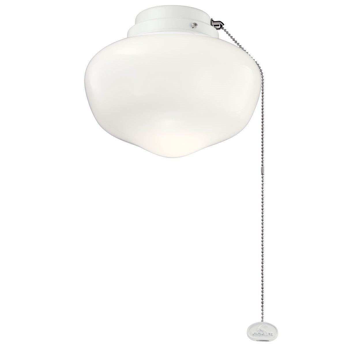 8 In. LED Schoolhouse Ceiling Fan Light Kit, Matte White Finish - Bees Lighting