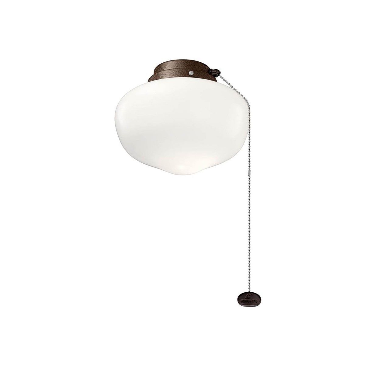 8 In. LED Schoolhouse Ceiling Fan Light Kit, Weathered Copper Powder Coat Finish - Bees Lighting