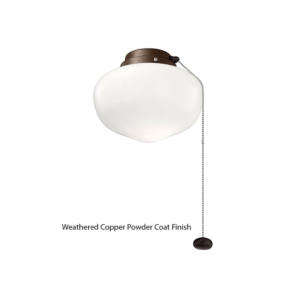 8 In. LED Schoolhouse Ceiling Fan Light Kit, Weathered Copper Powder Coat Finish - Bees Lighting