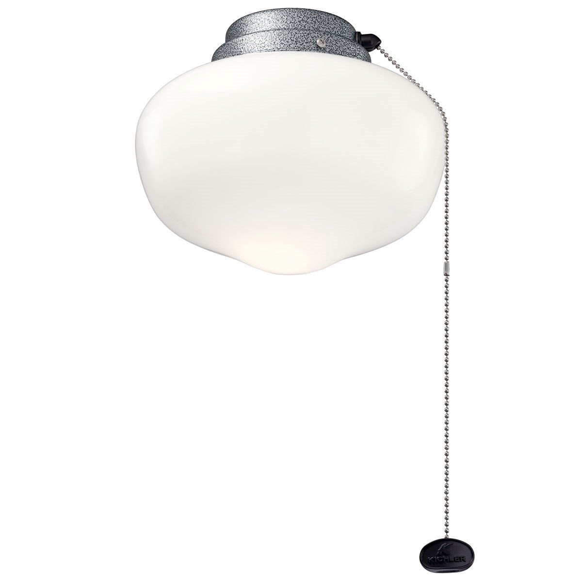 8 In. LED Schoolhouse Ceiling Fan Light Kit, Weathered Steel Powder Coat Finish - Bees Lighting
