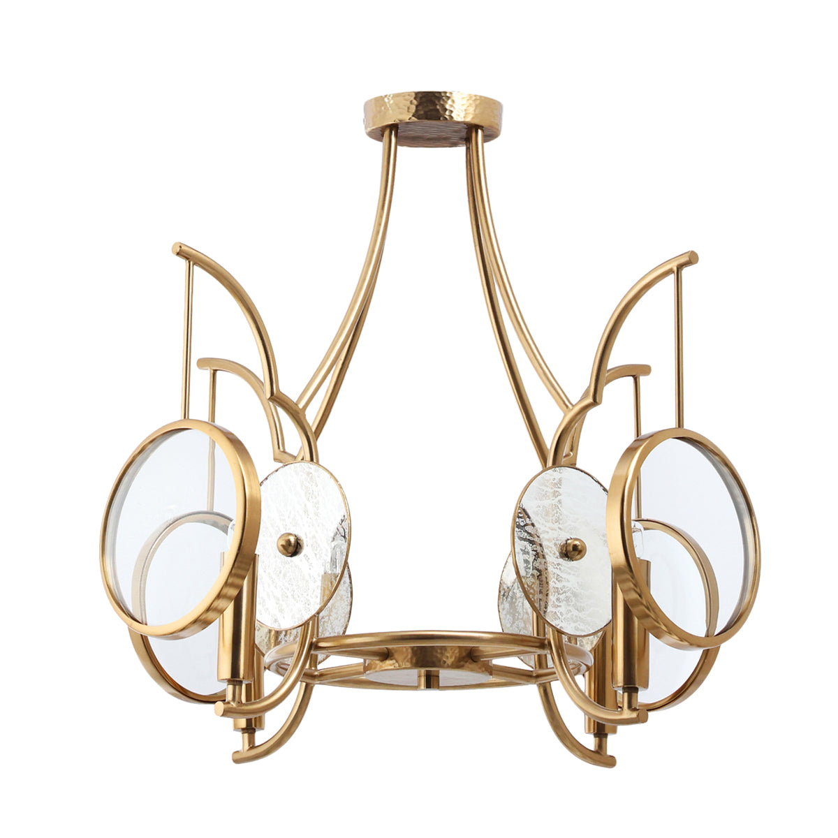 Into Focus 23" 4 Lights Semi-Flush Mount Gold Finish - Bees Lighting