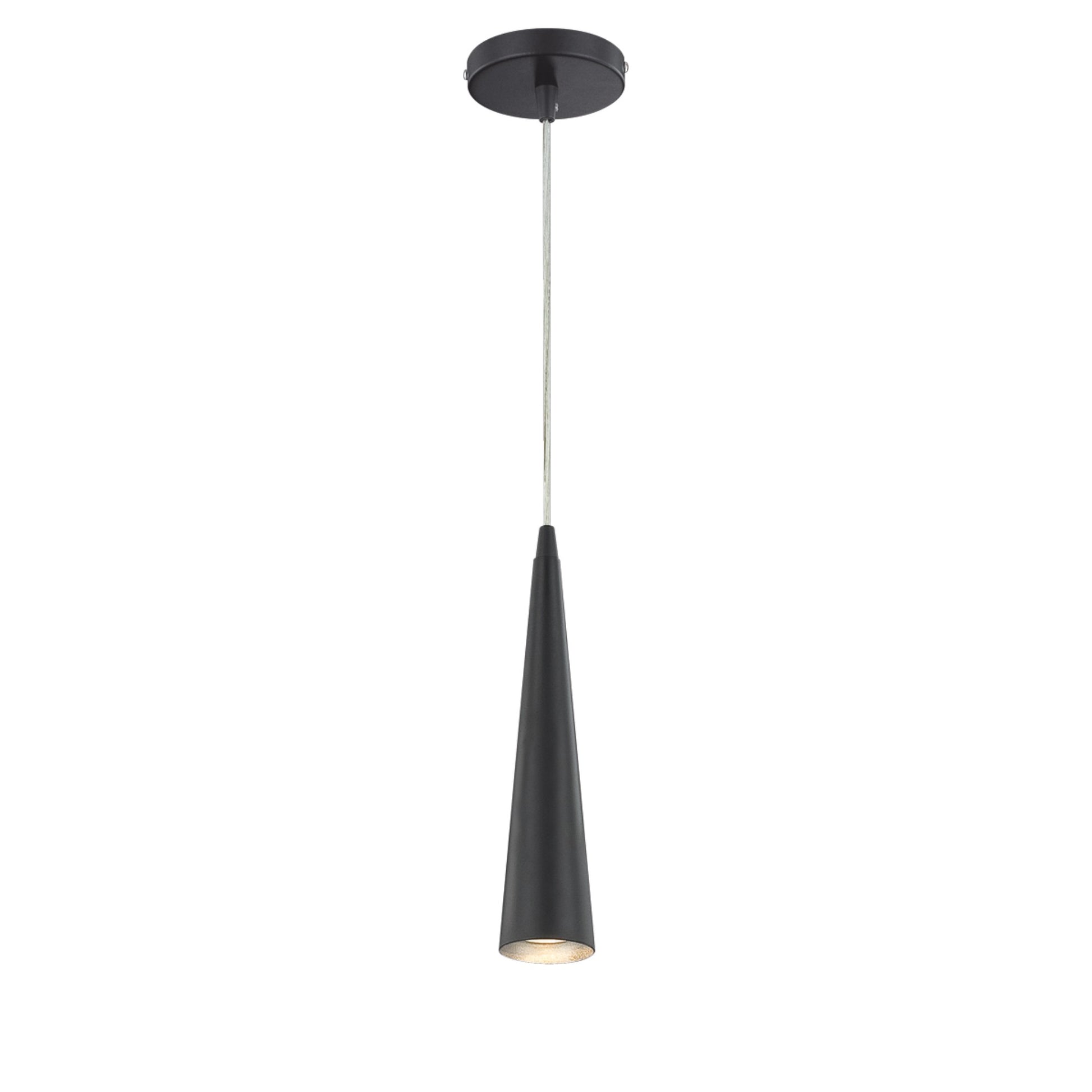 Sliver 12" Mini Pendant, Black Finish - Bees Lighting