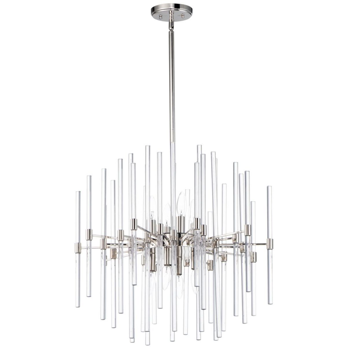Divine 24 In. 8 Lights Chandelier Polished Nickel finish - Bees Lighting