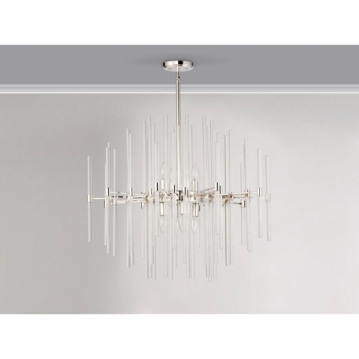 Divine 29 In. 8 Lights Chandelier Polished Nickel finish - Bees Lighting