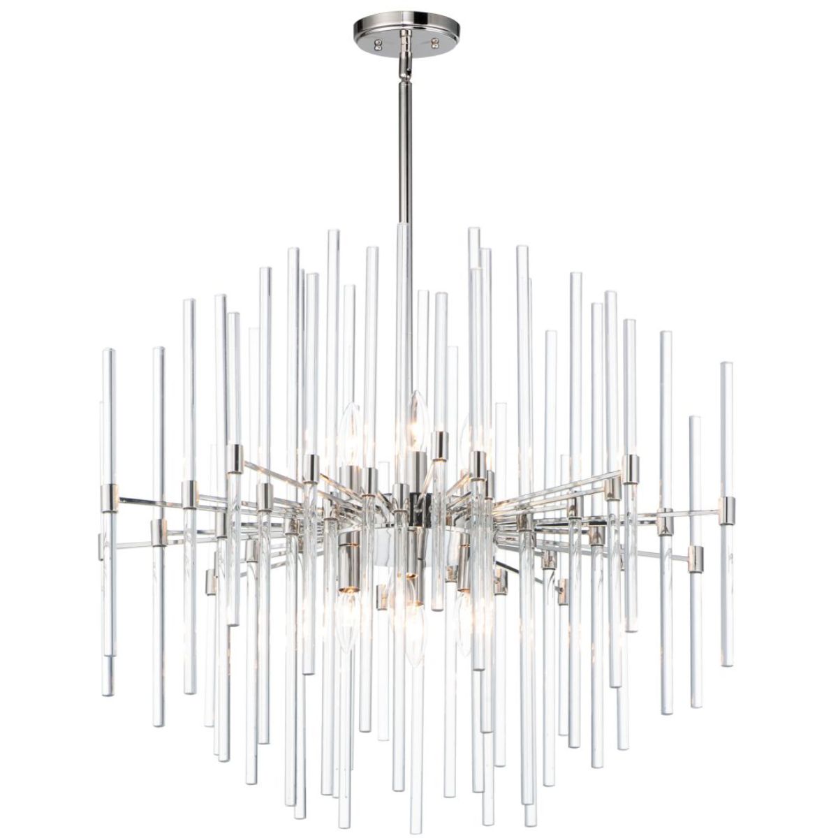 Divine 29 In. 8 Lights Chandelier Polished Nickel finish - Bees Lighting