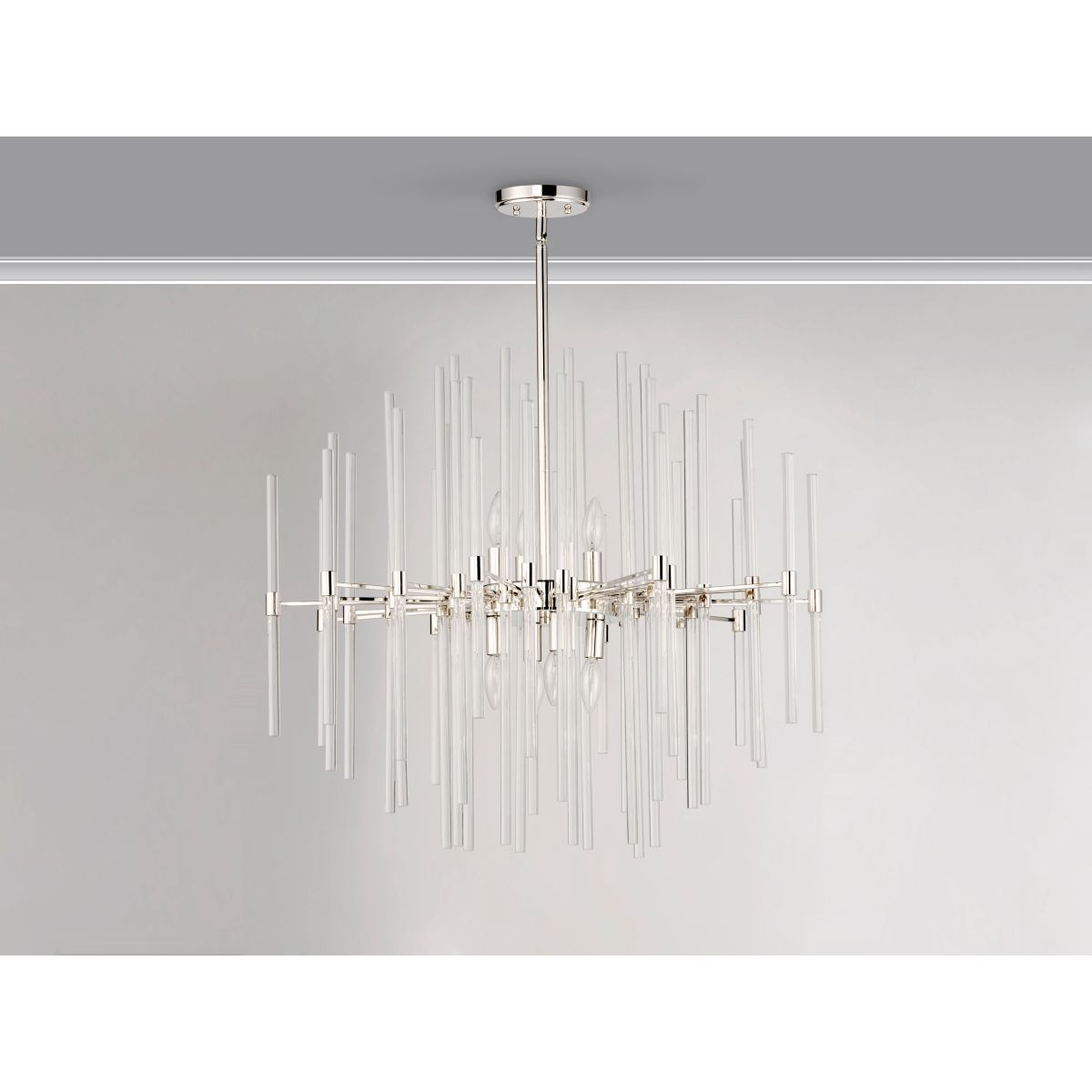 Divine 29 In. 8 Lights Chandelier Polished Nickel finish - Bees Lighting