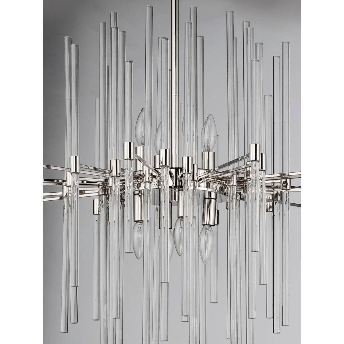 Divine 29 In. 8 Lights Chandelier Polished Nickel finish - Bees Lighting
