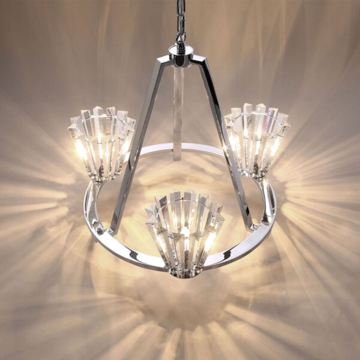 Ricca 29 in. 3 Lights Chandelier Silver finish