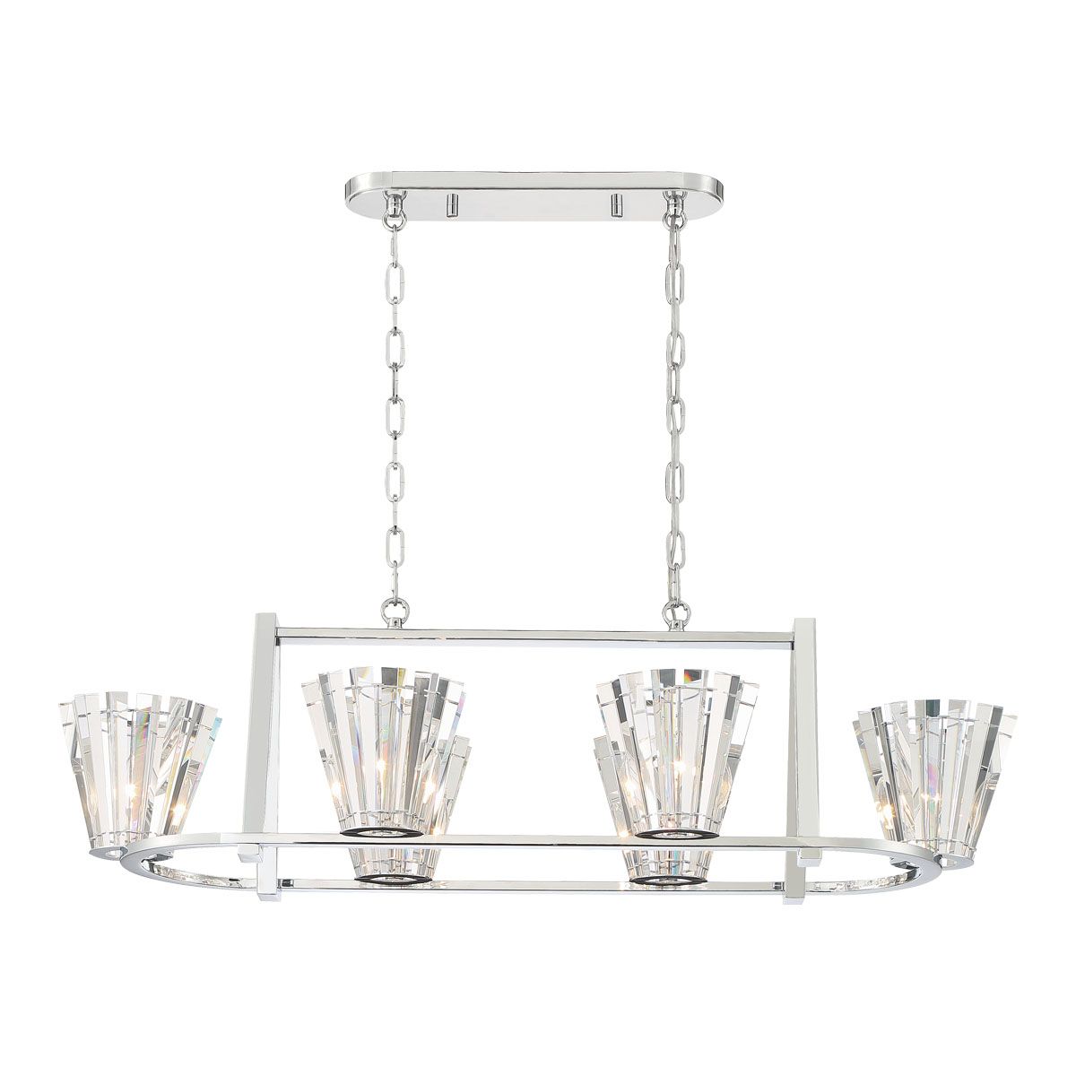 Ricca 45 in. 6 Lights Chandelier Silver finish