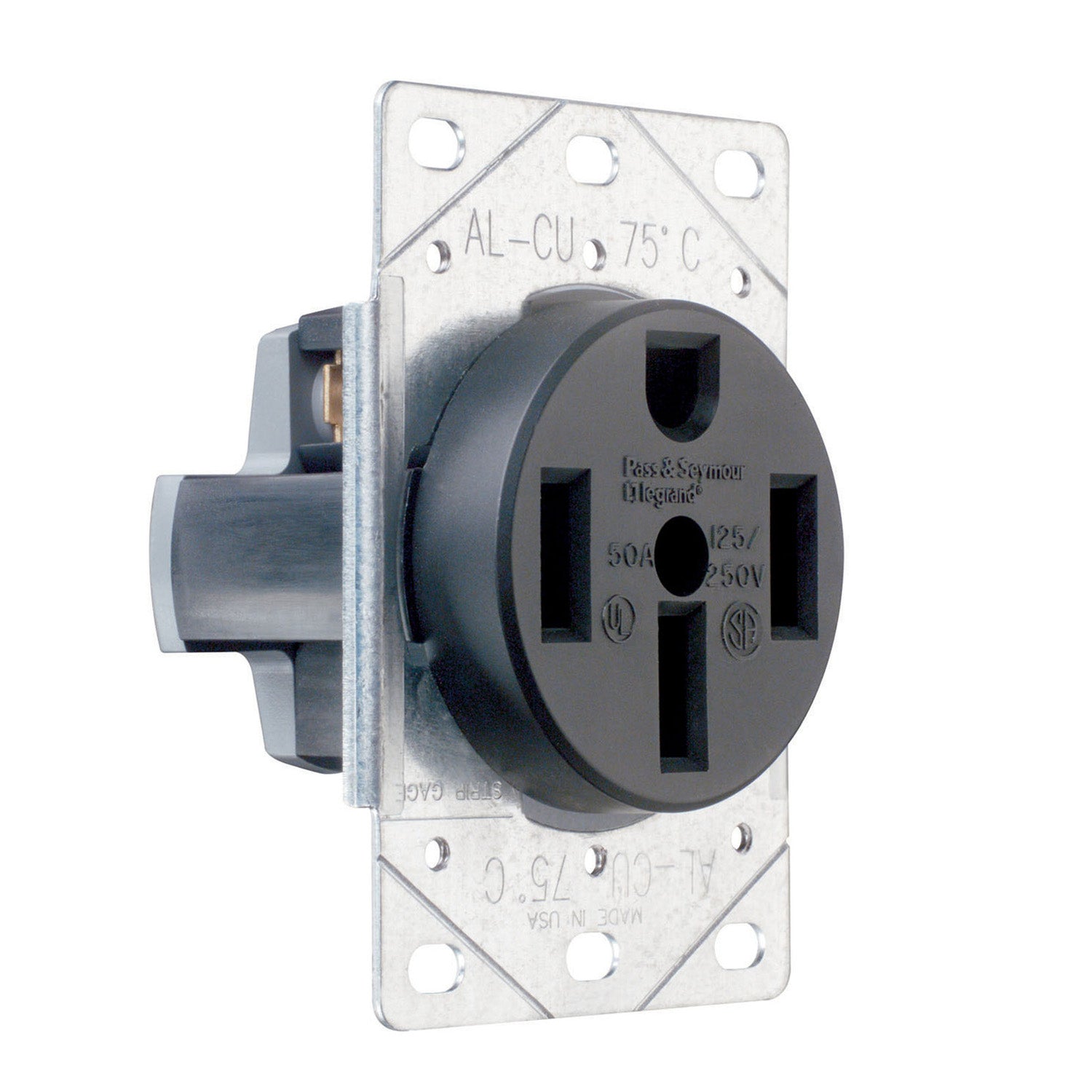 Pass & Seymour 50A NEMA 14-50R Electrical Outlet for Range/ Dryer/EV Charger - Bees Lighting