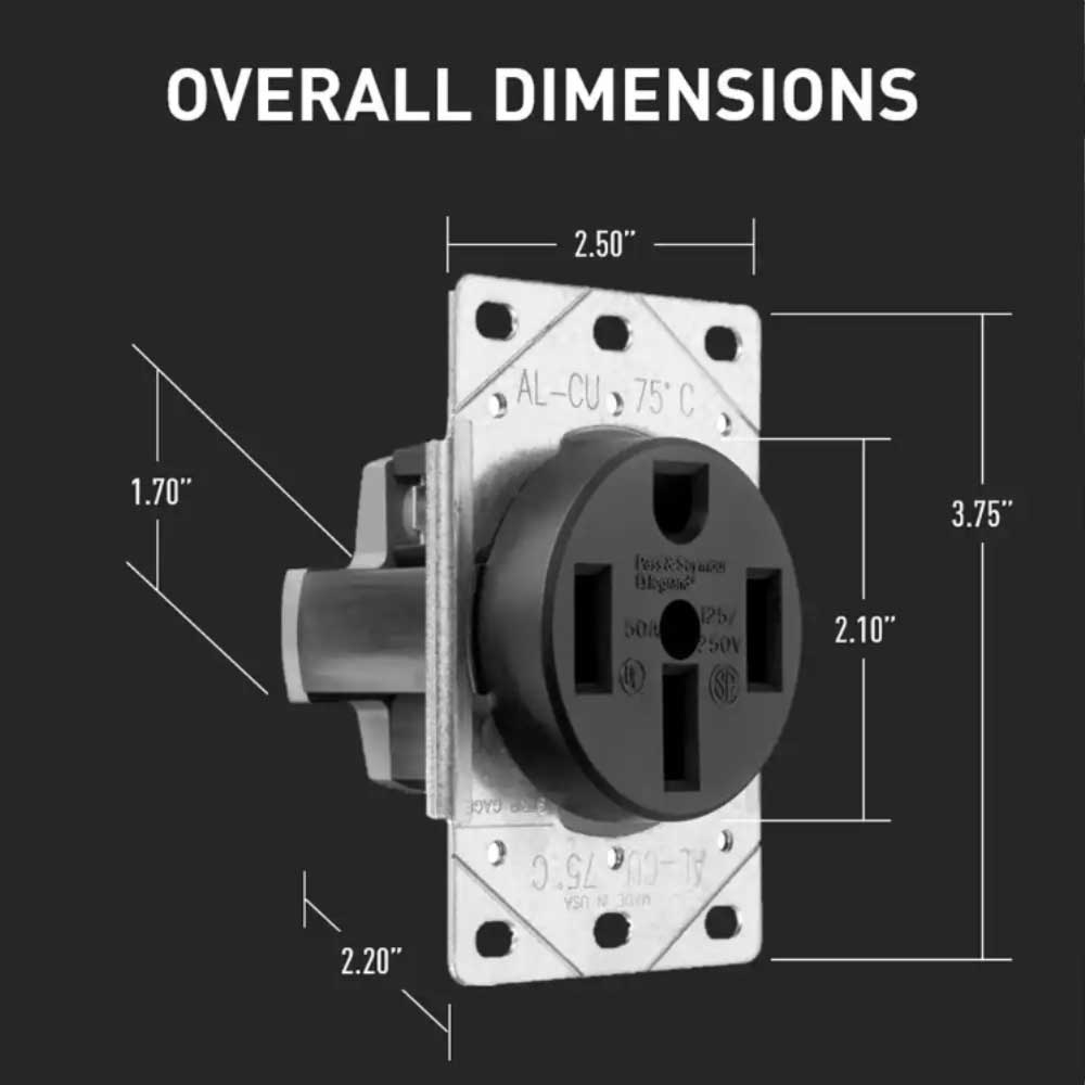 Pass & Seymour 50A NEMA 14-50R Electrical Outlet for Range/ Dryer/EV Charger - Bees Lighting