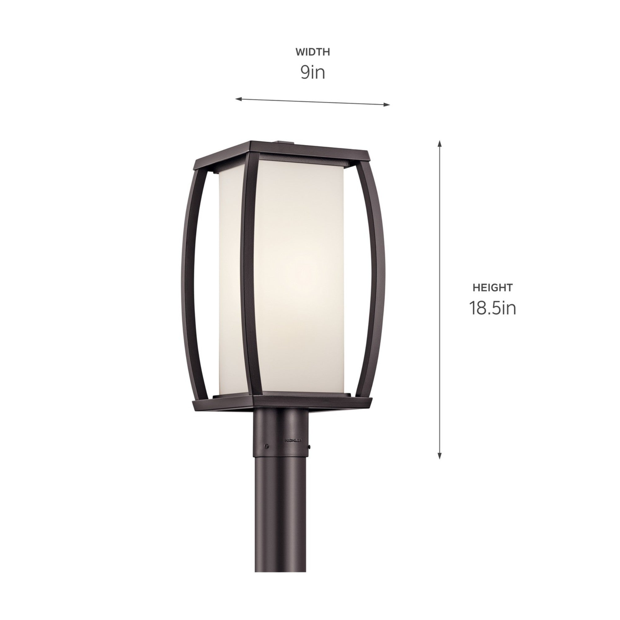 Bowen 19" Outdoor Post Light, Architectural Bronze Finish - Bees Lighting
