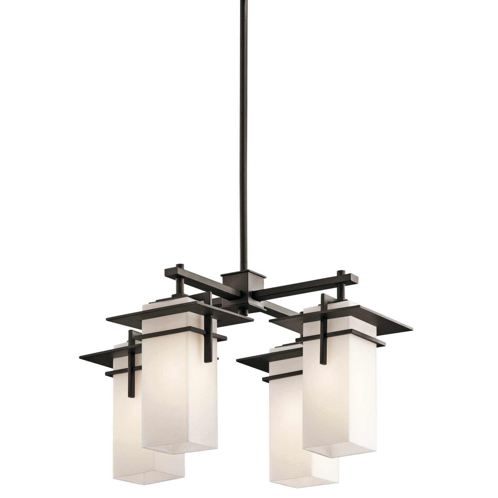 Caterham 21" 4-Light Outdoor Chandelier, Olde Bronze Finish - Bees Lighting