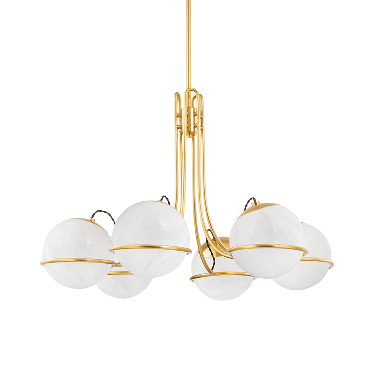Hingham 40" 6 Lights Chandelier Aged Brass Finish - Bees Lighting