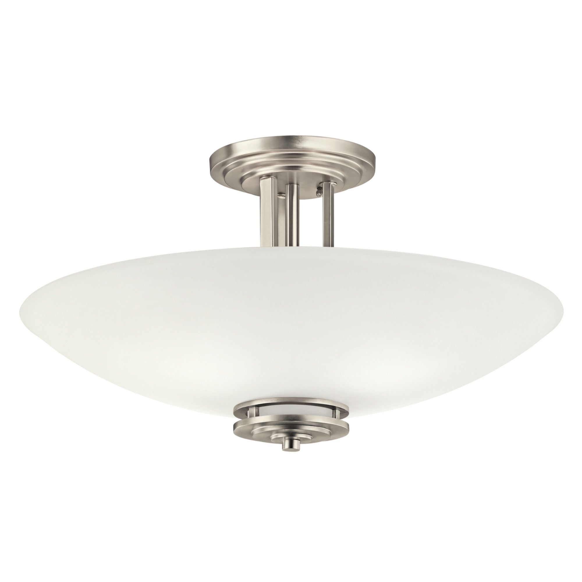 Hendrik 24" 4-Light Semi-Flush Mount Light with Satin etched cased opal glass, Brushed nickel Finish