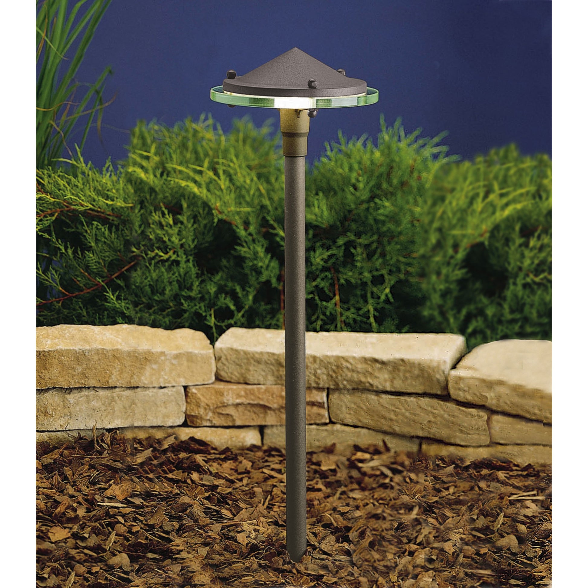 Glass and Metal Path Light, Textured Architectural Bronze - Bees Lighting