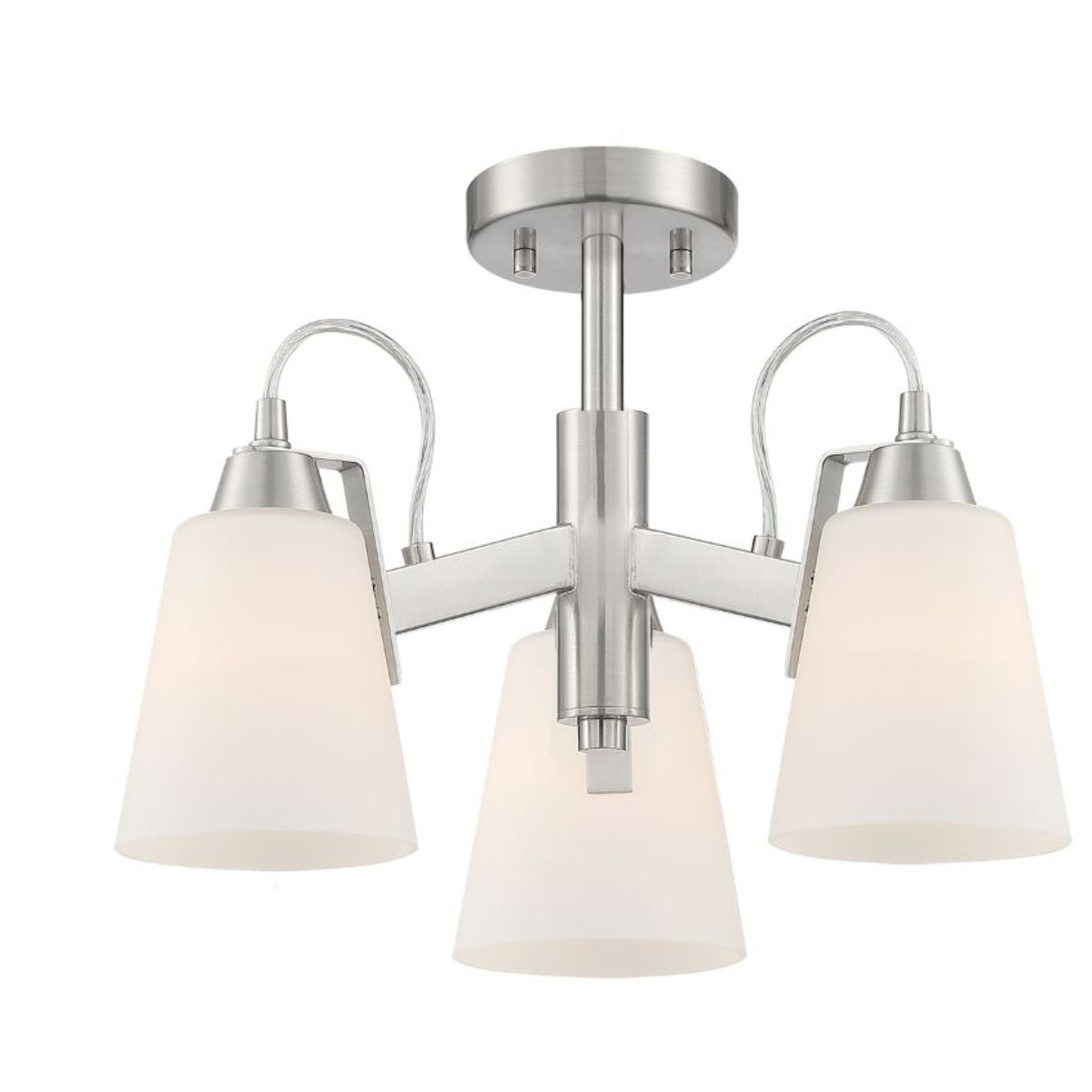 Beckonridge 17 in. 3 Lights Semi flush Mount Light Brushed Nickel finish - Bees Lighting