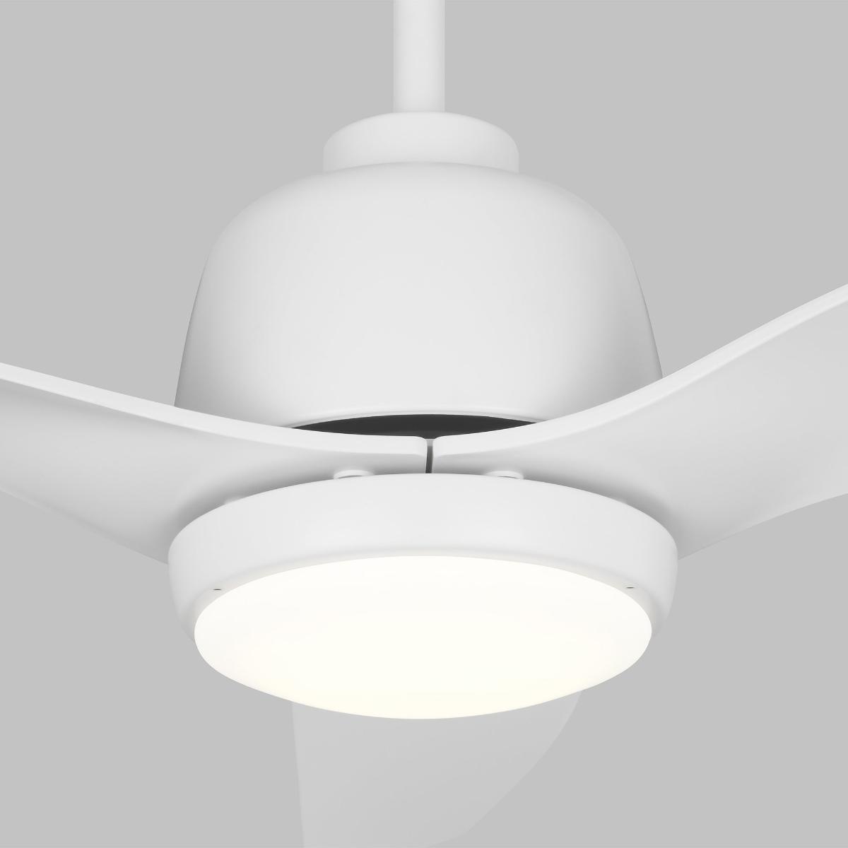 Avila Coastal 54 Inch Matte White Outdoor Ceiling Fan with Light and Remote - Bees Lighting